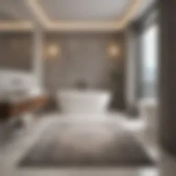 Elegant bathroom design featuring non-slip rugs