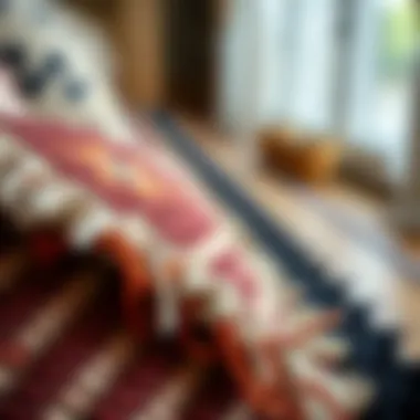 Craftsmanship in Kilim Textiles A close-up of a kilim texture highlighting craftsmanship and detail