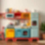 A Vibrant Kitchen Cabinet Toy Set for Kids Colorful kitchen cabinet toy set