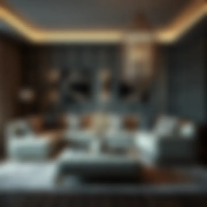 Luxurious Sofa Set in Modern Decor Luxurious living room with elegant sofa set