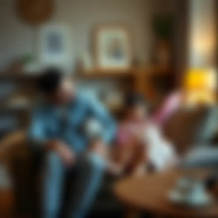 Quality Time on a Comfortable Couch Family enjoying quality time on a cozy couch