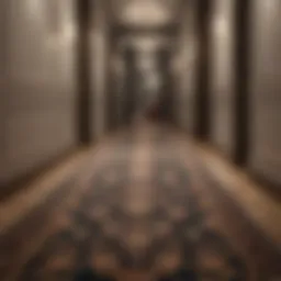 Elegant corridor carpet design showcasing intricate patterns