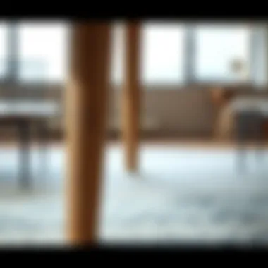 Close-up of Linak table legs showcasing design details