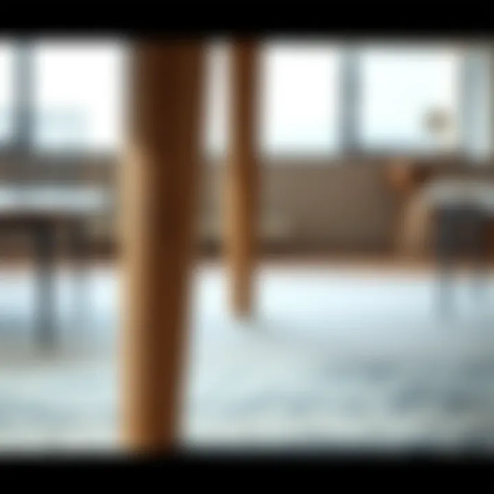 Close-up of Linak table legs showcasing design details