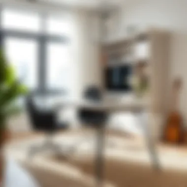 Linak table legs installed in a home workspace