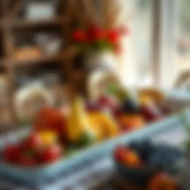 Colorful Harvest Vibrant long platter showcasing seasonal fruits