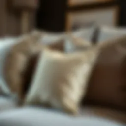 Luxurious fabric texture used for cushion covers