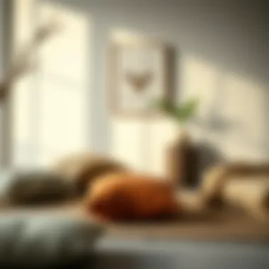 Minimalist Cushion Aesthetic A minimalist interior showcasing subtle decorative floor cushions.