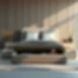 Elegant design of a modern double bed with storage drawers