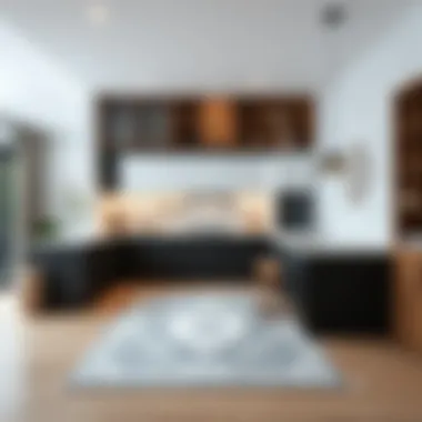 Elegant modern kitchen rug design enhancing interior aesthetics