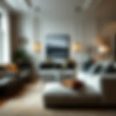 Chic Living Room with Sofa Covers Modern living room with stylish sofa covers