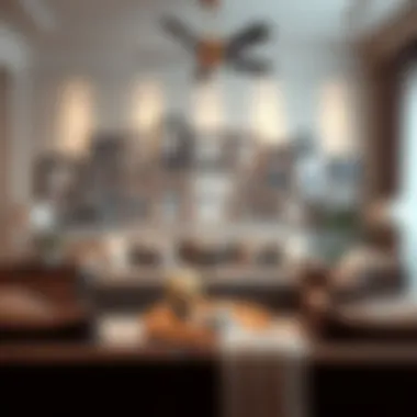 Creative arrangement of various photo frames in a cozy living room