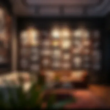 Artistic display of multi-photo frames in a gallery setting