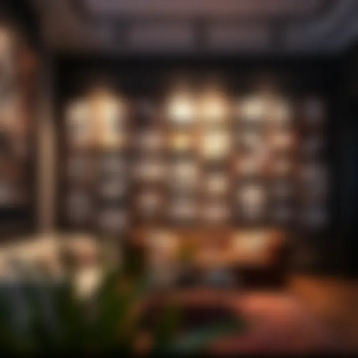 Artistic display of multi-photo frames in a gallery setting