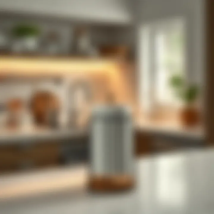 Artistic paper towel holder blending seamlessly with kitchen decor
