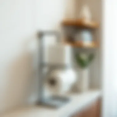Contemporary metal paper towel holder emphasizing functionality