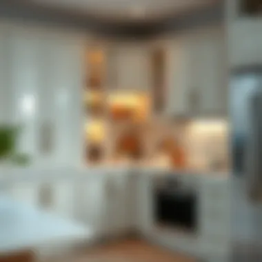 Stylish corner cabinet optimizing kitchen space