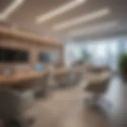 Modern office seating arrangement showcasing comfort and style