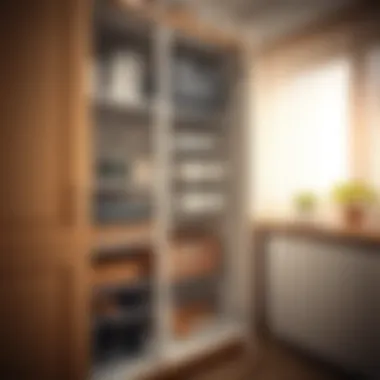 Efficient Cabinet Organization with Non-Slip Liners Organized cupboard featuring non-slip liners