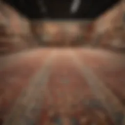 A spacious outlet store showcasing a variety of carpets