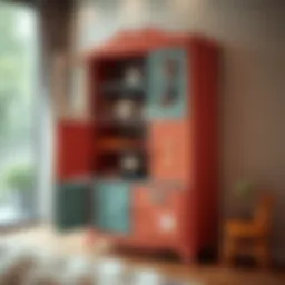 Colorful toy cabinet design