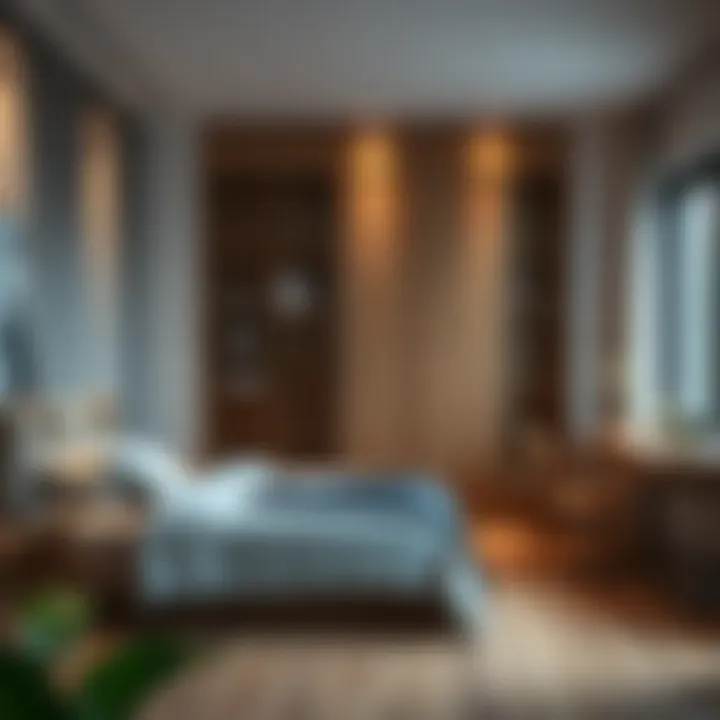 Stylish sliding wardrobe in a cozy bedroom setting