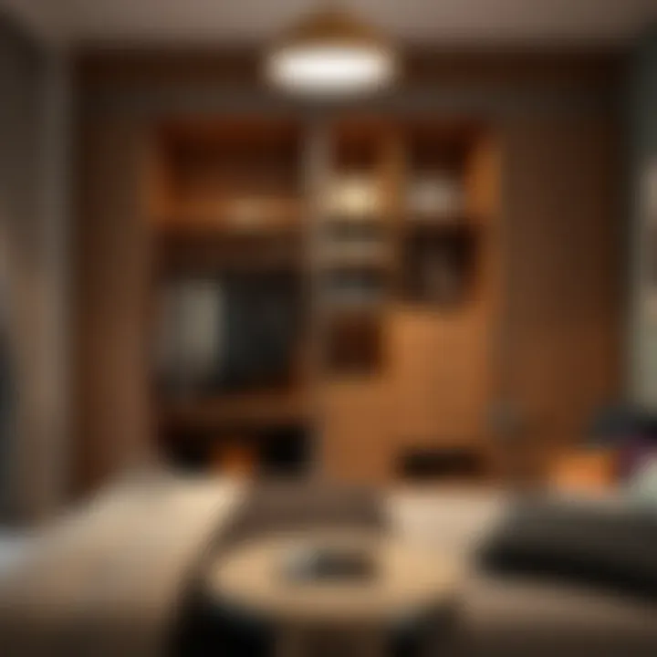 Functional sliding wardrobe with organized interior storage