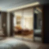 Modern sliding wardrobe with sleek design and mirrored doors