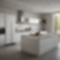 Sleek modern kitchen design featuring minimalist cabinetry