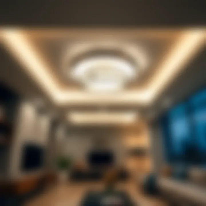Elegant Recessed Ceiling Light Elegant recessed ceiling light illuminating a modern living space