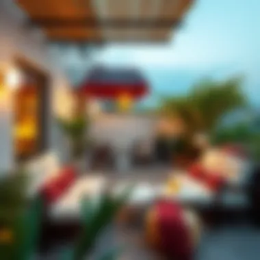 Trendy Outdoor Seating with Sofa Covers Trendy outdoor seating area with sofa covers