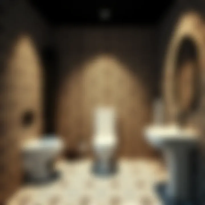 Elegant patterned toilet tiles showcasing modern design