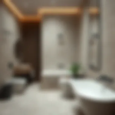 Natural stone tiles adding a touch of luxury to restroom decor