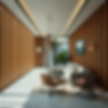 Innovative interior design using slats for a unique atmosphere