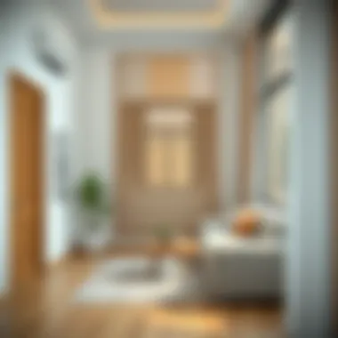 Stylish room featuring decorative slats for an artistic touch