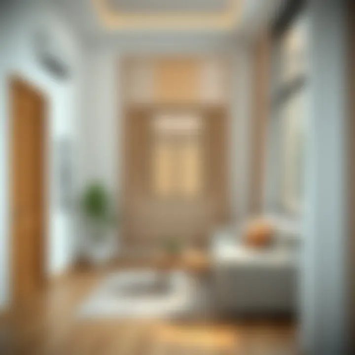 Stylish room featuring decorative slats for an artistic touch