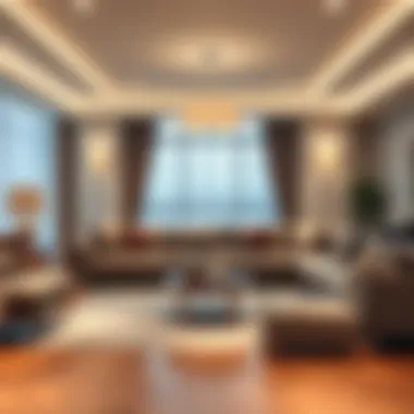 Spacious Living Room with Luxurious Sofa Luxurious spacious sofa arrangement in a modern living room