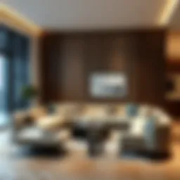 Elegant high seating arrangement in a modern living room