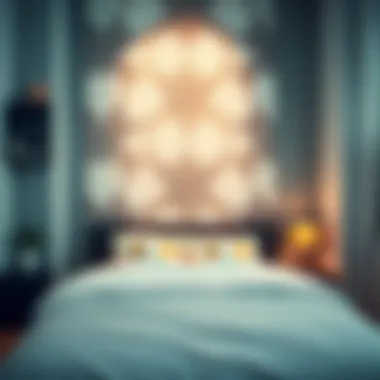 A geometric pattern on the wall, reflecting modern aesthetics in a young person's room.