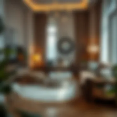 Round patterned rug in a cozy living space